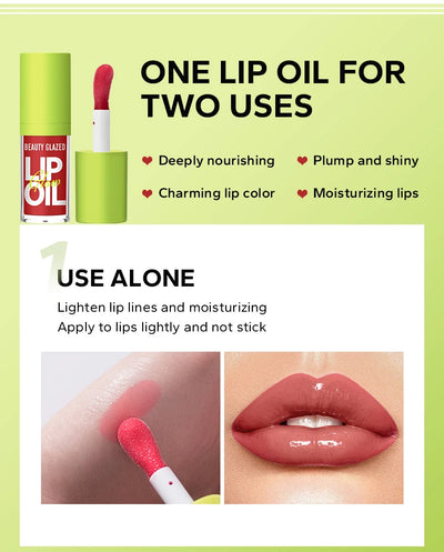 Beauty Glazed Rare Bright Lustrous Lip Essence Moisturizing Shine Shimmer Plumping Lip Tint  Care Oil Gloss for Lip Enhancement