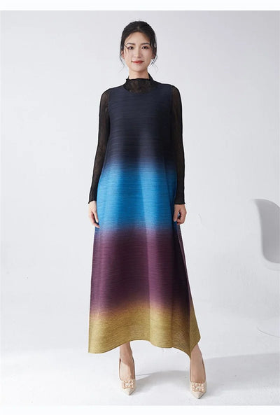 Womens Dresses Evening Dresses Ladies' Lssey Miyake Dress's High Sense Wear 2025 New Gradient Sleeveless Loose Long Dress Tide