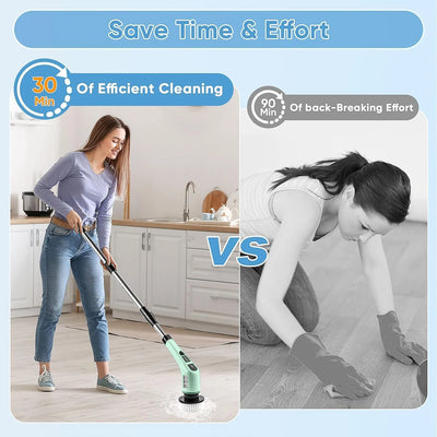 Electric Cleaning Brush, WirelessElectric Rotary Scrubber, 7 Brush Heads And AdjustableExtension Handle, Cleaning Tools