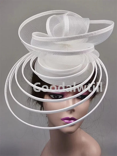 Church Fascinator Hat Wedding Mesh Headpiece Women Party Banquet Chapeau Cap Headband Ladies Party Tea Royal Ascot Pillbox Caps