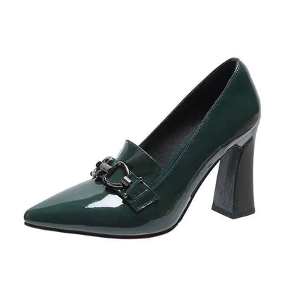 Waterproof Shallow Patent Leather Platform High Heels Shoes | Large Size | High Quality Women's Fashion Shoes 2025 New