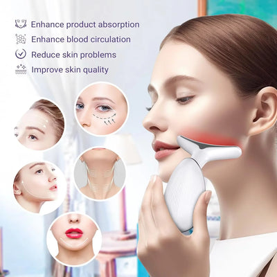 Neck massager face three lighting modes skin enhancement device LED beauty machine