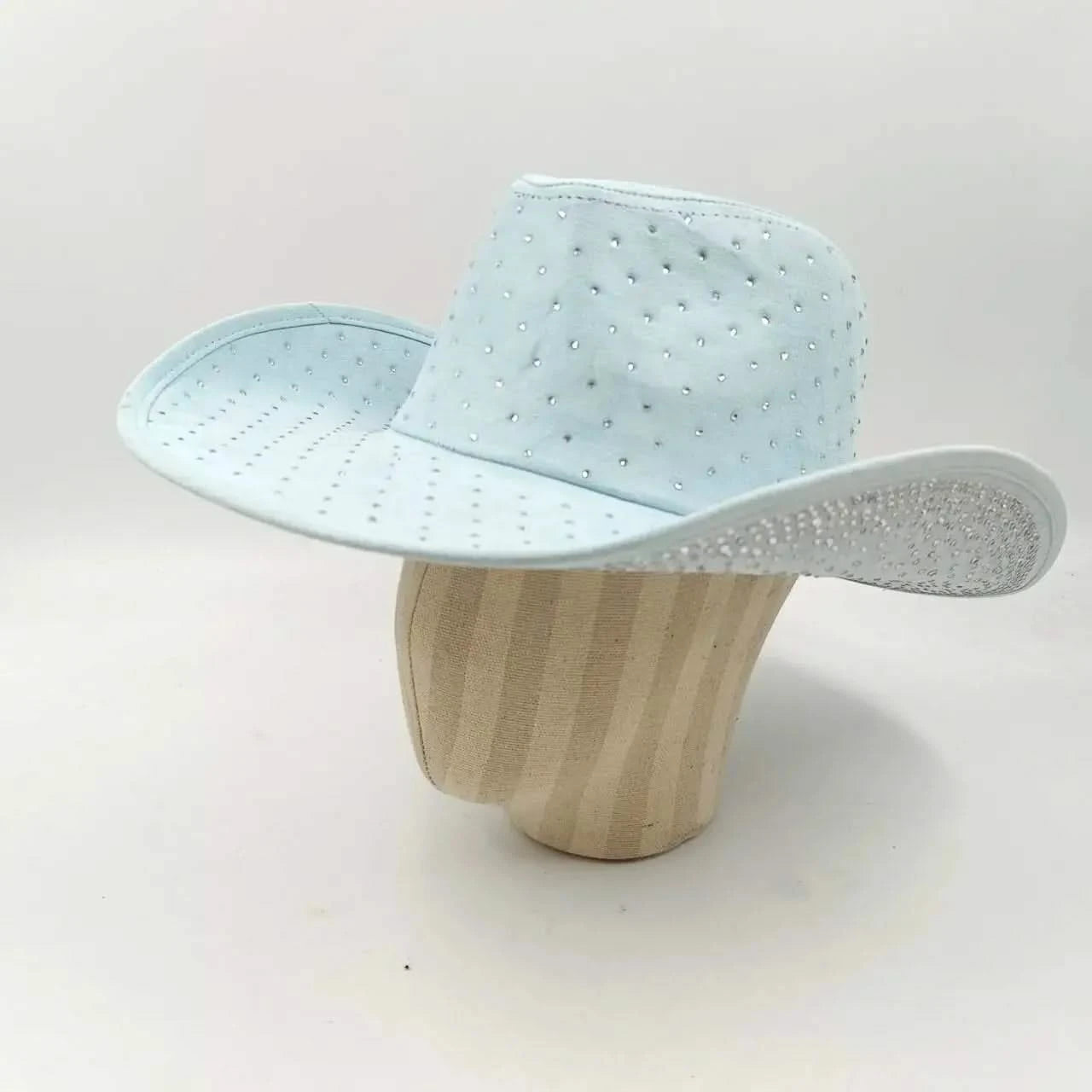 Women's cowboy hat high-end custom accessories white exquisite cowboy fashion shiny pearl rhinestone cowboy hat prom party hat