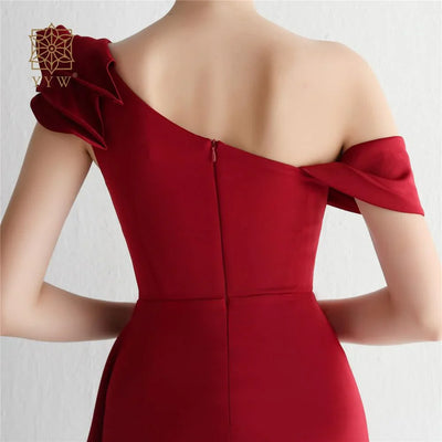 Long Wedding Godmother Dress Evening Woman Party Stain Dresses Burgundy Sexy Mermaid Maxi Ball Gown Luxury Dress Birthday Gown