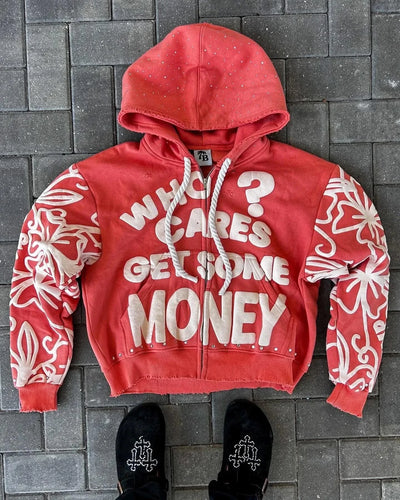 New Zipper Hooded sweatshirt  American Hip Hop Trend Fashion Alphabet Design Retro Hooded Long Sleeve Men Women Street Wear