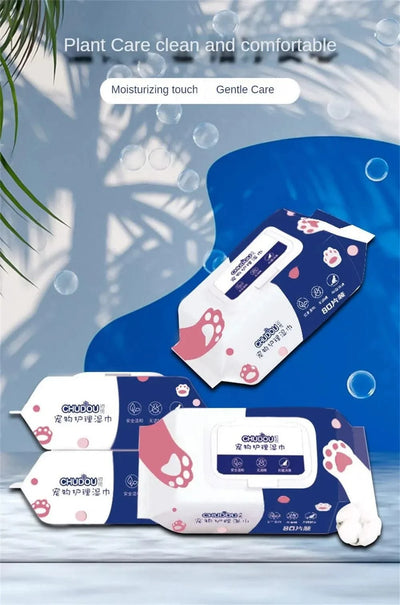 Pet Wipes Ro Pure Water Formula Pet Care Pet Health Care and Cleaning Pet Specific Cleaning Deodorizing Wet Tissue No Wash