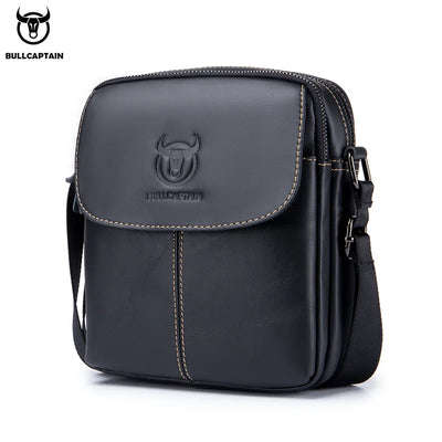 BULLCAPTAIN-Men's Leather Shoulder Bag Brand Casual Men's Bags Small Mini Multifunctional Crossbody Bag's D07