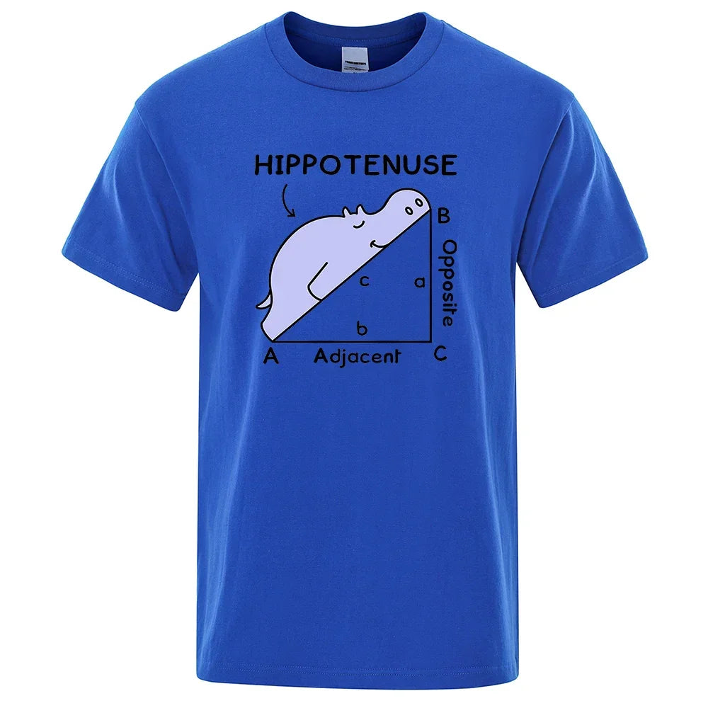 Hippotenuse Opposite Adjacent Funny Printed Men Women T Shirts Trigonometric Functions Cotton Short Sleeve Streetwear T-shirt
