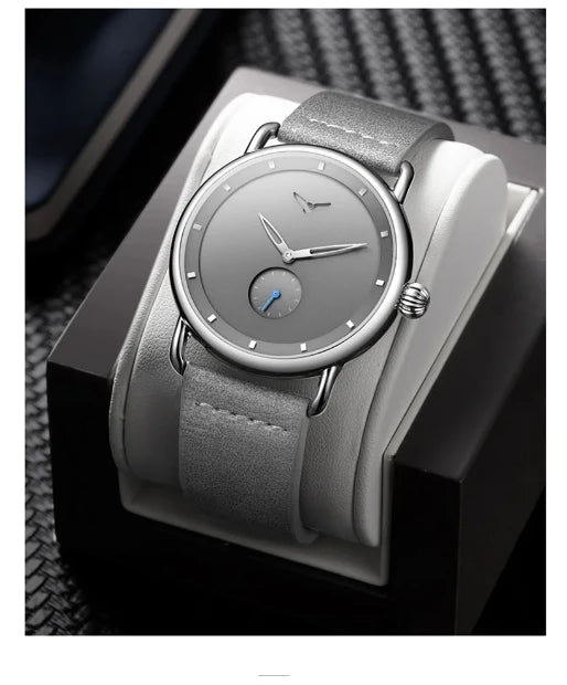 high-end Men's Watch Light Luxury Brand Business Trend Simple Leisure Belt Waterproof Meale Fashion Quartz Watches ﻿ Gift