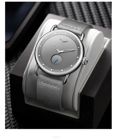 high-end Men's Watch Light Luxury Brand Business Trend Simple Leisure Belt Waterproof Meale Fashion Quartz Watches ﻿ Gift