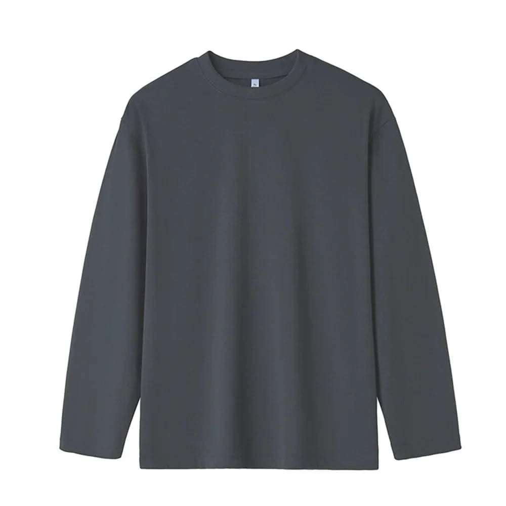 New Long Sleeve t shirt for Men Autumn Fashion Cotton Solid Color t-shirts Cozy Streetwear Men's t-shirt 5XL Baggy Korean Trendy