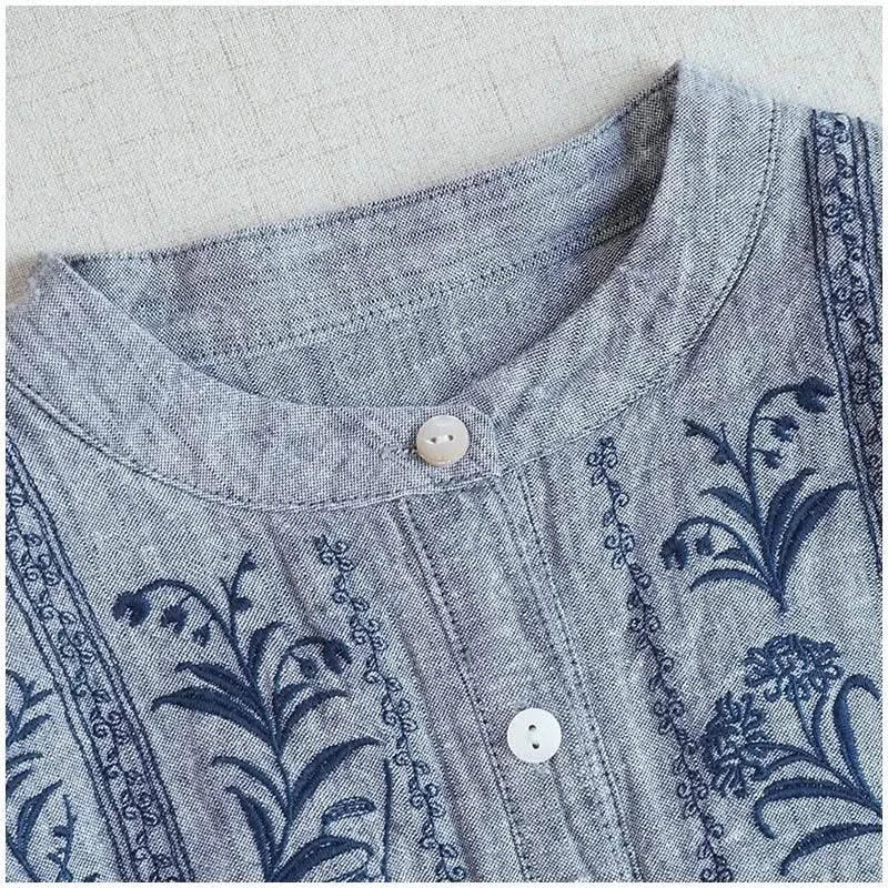 Cotton Linen Floral Embroidery Blouses Shirts For Women Tops Loose Oversize Lantern Long Sleeve Casual Boho Beach Summer Blusas