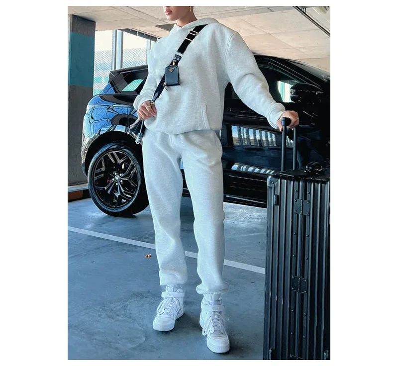 Cotton Sweatpants Sets For Women 2 Pieces Outfit Autumn Loose Hoodies And Pants Sets Sports Suits Women Tracksuits Set Ladies