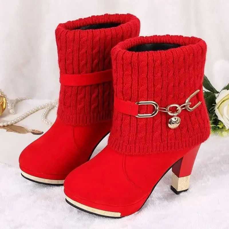 Women's Pointed Toe Ankle High Heel Platform Shoes | Pump Shoes| Boots for Women | Thick Heels | Ladies, Girls