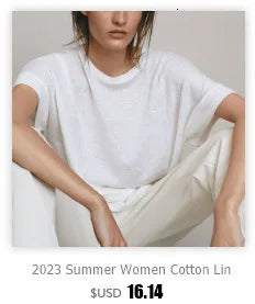 Summer Women Cotton Linen T-shirt Round Neck Thin Short-sleeved Transparent Loose Bottoming T-shirts Tops