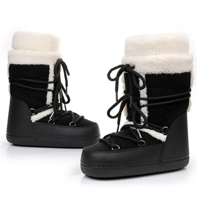 Snow Boots for Women Hairy Fuzzy Fluffy Furry Fur Boots 2025 Winter Boots for Women Waterprrof Pink Black White Fur Snow Boots