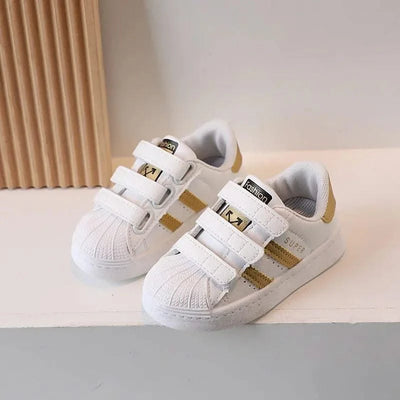 Children's Sports Shoes Spring and Fall Four Seasons Models Boys and Girls Casual Board Shoes Shell Head Small White Shoes