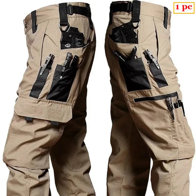 Men's Outdoor Work Pants 2-Pcs Tactical Cargo Trousers New Multi-pocket Wear-Resistant Workwear Outdoor Waterproof Hiking Pants