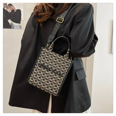2025 Designer Sheet Music Bag for Women - Colorblock Crossbody Purse, Chic Shoulder & Handheld Tote with Adjustable Strap