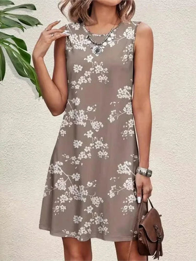 Floral Print Elegant Midi Tank Dresses For Women