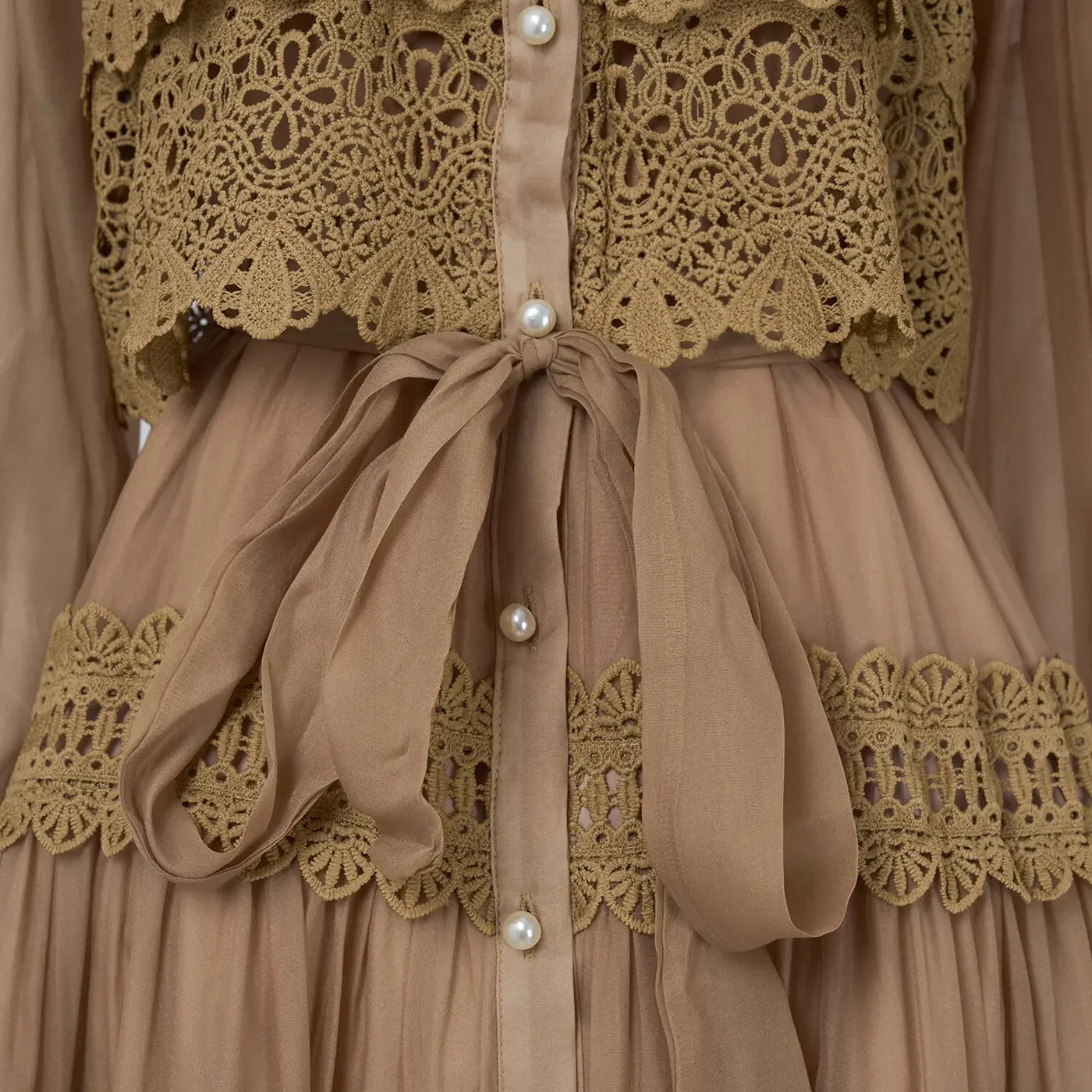 Luxury Long Dresses Women 2025 Spring Summer Embroidery Ruffle Lace Pearl Hollow Out Party Midi Dress Shirt Full Sleeve Vestidos