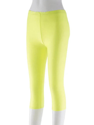 CUHAKCI Fluorescent Color Women Leggings Shiny Leggins Spandex Pants Summer Super Elastic Fitness Capris