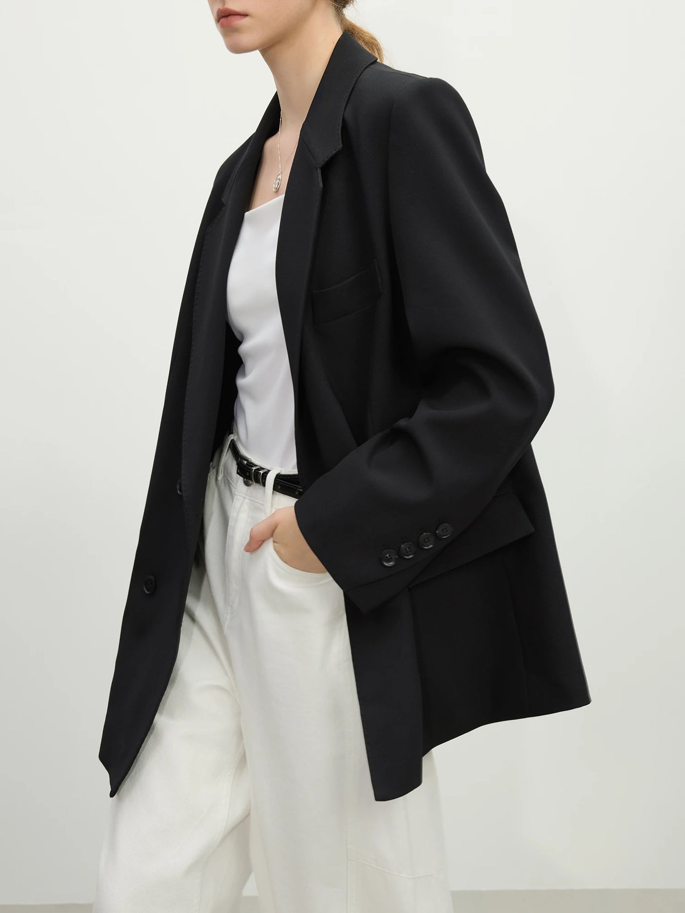 FSLE Chic Double-breasted Casual Blazer Jacket for Women Spring 2025 New Style High-end Loose Lazy Style Top 25FS11097