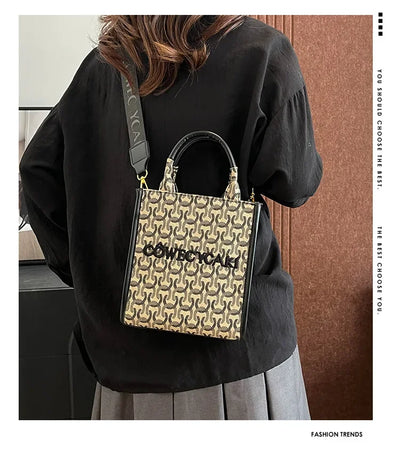2025 Designer Sheet Music Bag for Women - Colorblock Crossbody Purse, Chic Shoulder & Handheld Tote with Adjustable Strap