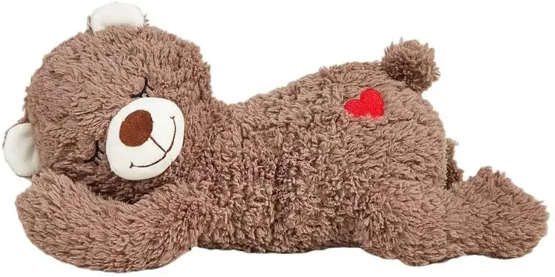 Sleeping Bear Heartbeat Stuffed Plush Toy Soothing Companion For Dogs Cuddly Pillow For Calming And Sleep Aid Pet Comfort Gift