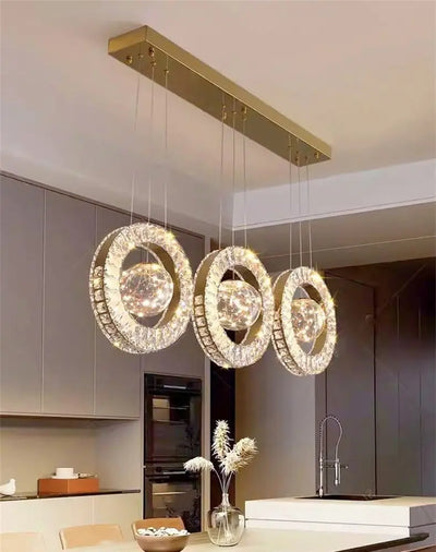 Modern Home DecorLED Lights Crystal Pendant Lamps Room Chandeliers Dining Table Pendant Lights Indoor Lighting Dimmable Light