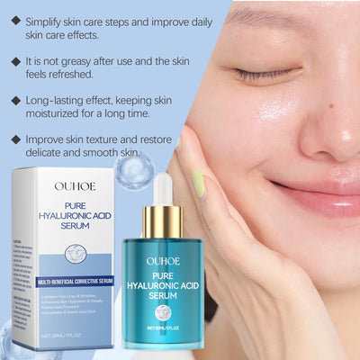 Hyaluronic Acid Serum Shrink Pores Fade Fine Lines Remove Dark Spot Improve Dry Moisturizing Lightening Repairing Facial Essence