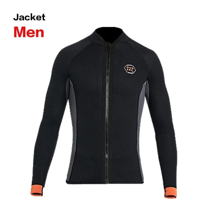 Wetsuit 3MM Neoprene Men Long Sleeve Split Wetsuit Warm Jacket Pants Plus Size Women Swimsuit Scuba Diving Snorkeling Surf Suit