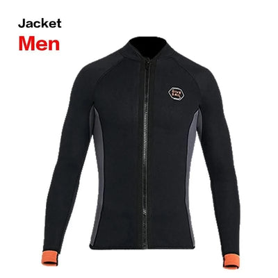 Wetsuit 3MM Neoprene Men Long Sleeve Split Wetsuit Warm Jacket Pants Plus Size Women Swimsuit Scuba Diving Snorkeling Surf Suit