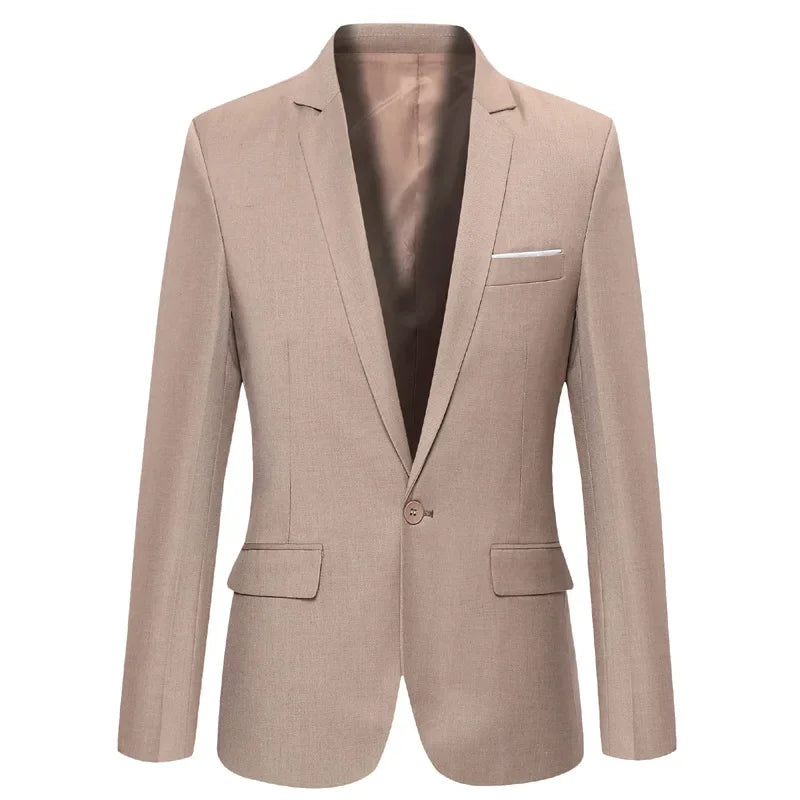 Blue Men Blazers Work Office 2025 Men Tuxedos for Formal Occasions Pockets Coat Blazers Male Custom Men's Business Slim Blazers