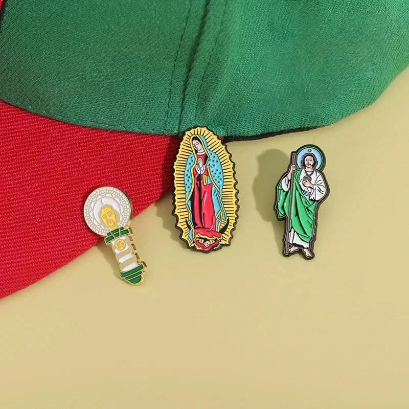 Our Lady Of Guadalupe Enamel Pins Golf Ball Hat Clips Golf Training Accessories Baseball Cap Cartoon Decorative Clip for Golfer