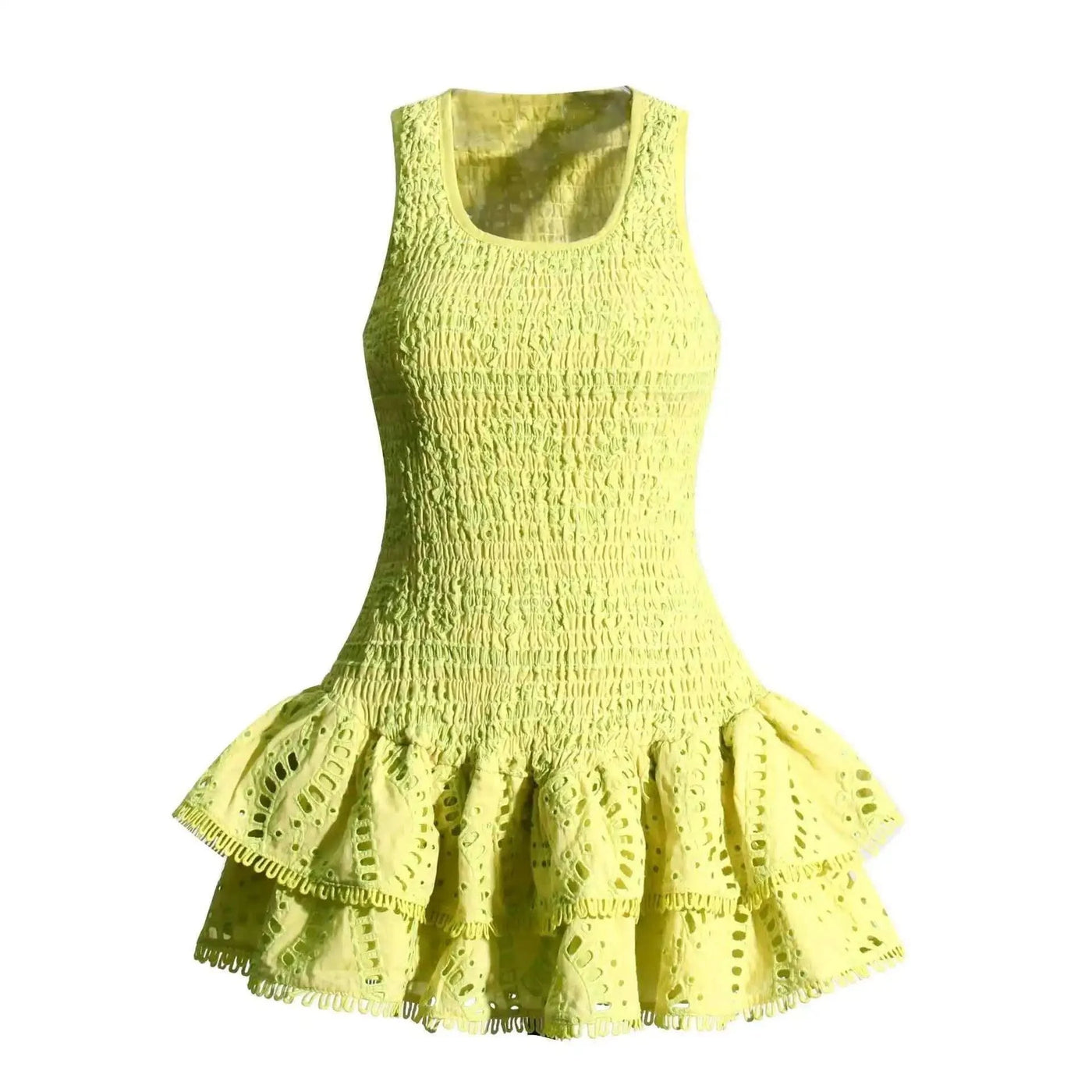 Summer Sundress Holiday Print Embroidery Cotton Short Cake Dress Women Sleeveless Tank Elastic Back Cocktail Party Vestidos