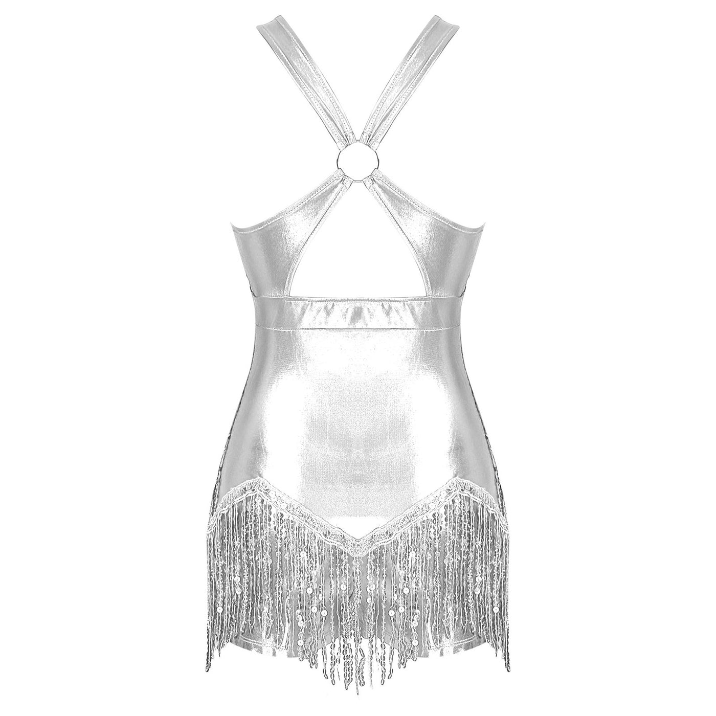Women's Sequin Dance Dress Latin American Dance Costume Body Sleeveless Classical Samba Rumba Dresses Jazz Ballerina Dancewear