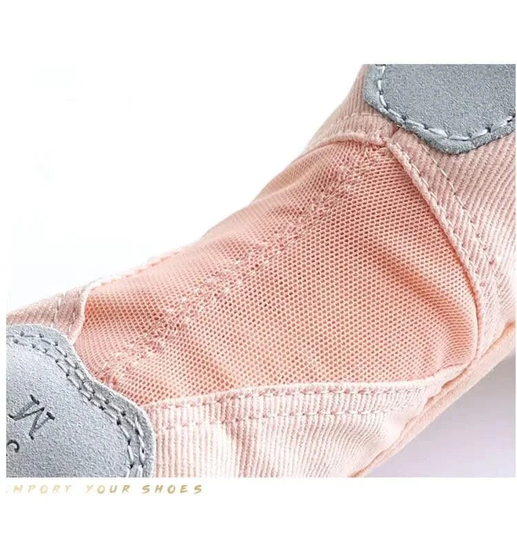 Zapatos de Ballet para mujer y niña, zapatillas de baile de la academia de baile, suela dividida suave, tela elástica