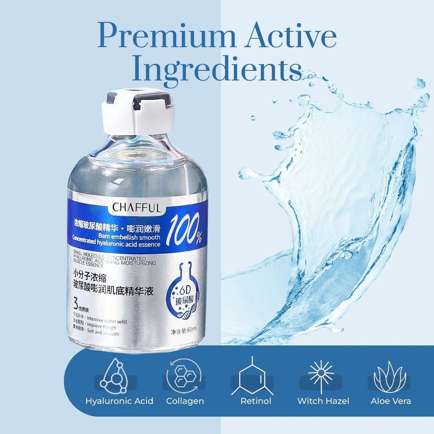Hyaluronic Acid Facial Essence Deep Moisturizing Facial Skin Essence Korean Skin Care Products Reduces Dry Skin