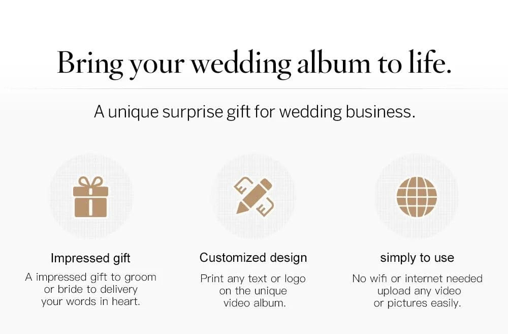 Linen Bound Video Book Wedding Video Album Up to 3 hours of video