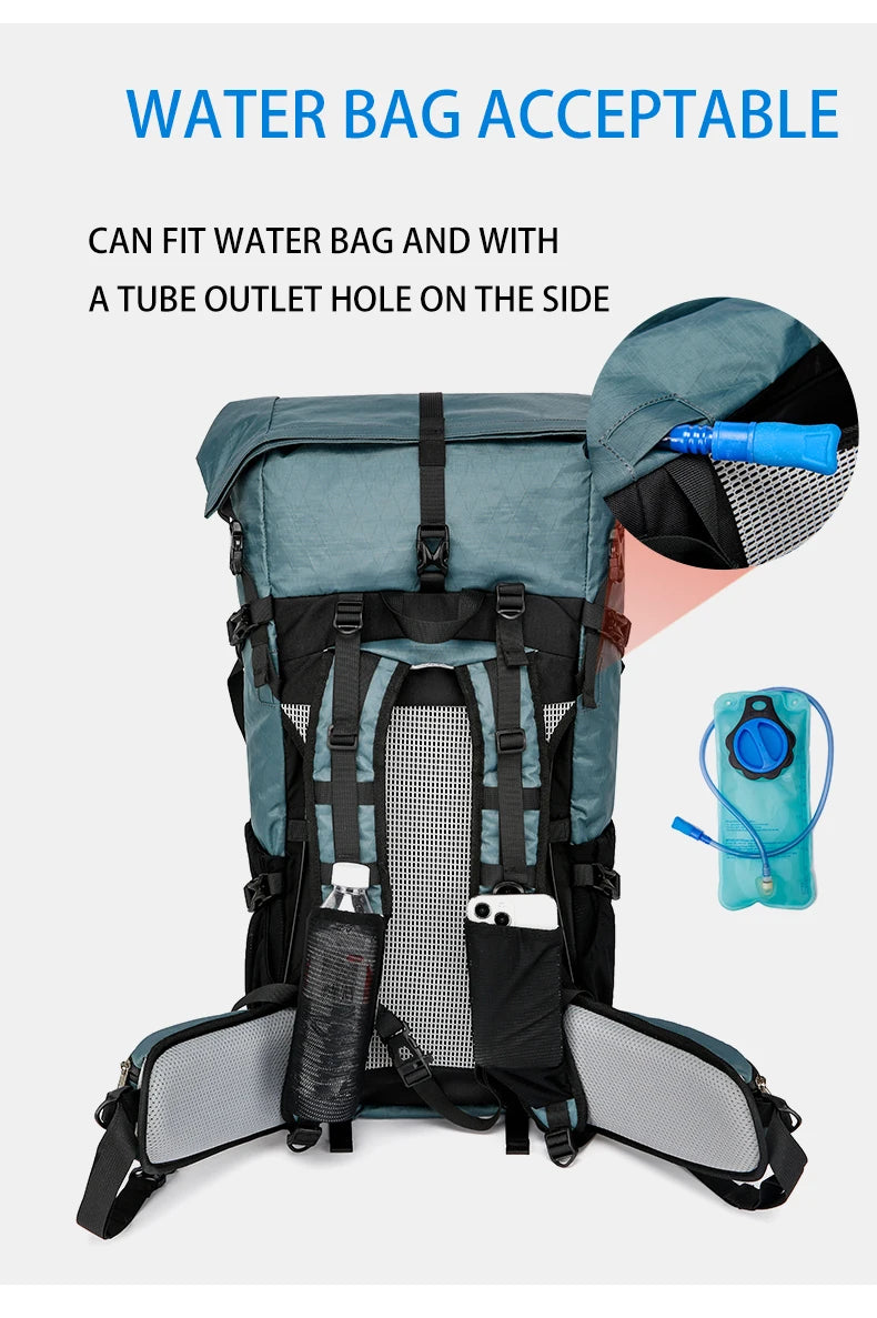 30L Hiking Backpack Daily Travel Wear-Resistant Waterproof Professional Climbing Large Capacity Roll-Up Shoulder Bag 2025 New