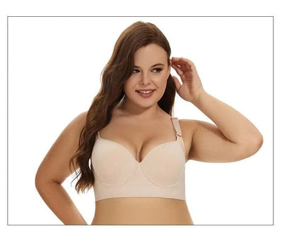 Dimmkof Full Back Coverage Push up Bras Women's Hide Back Fat Deep Cup Shapewear Fat Smoothing Uplift Underwire Bra For Big Bust