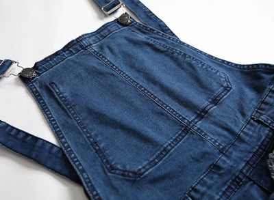 Men's Spring and Autumn Jeans, New Style Retro Casual All-match Ripped Dungarees, Fashionable High Street Trendy Brand Dungarees