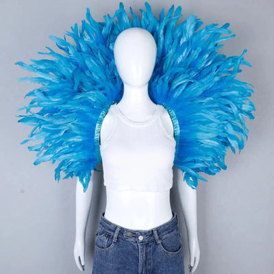 Designer Feather Scarf  (Punk, Halloween, Carnival, Masked Ball Party )Accessory