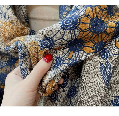 women's autumn and winter silk and wool dual purpose high-end scarves  large