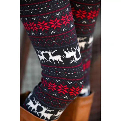 Christmas Leggings Women Tights Trouser High Waist Skinny Leggins Snowflake Elk Xmas Fitness Legging Lady Stretch Trousers Pants