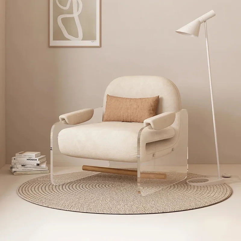 Cream Wind Folding Sofa Bed Single Living Room Small Apartment Dual-purpose Fabric Suspension Sofa Study Folding Bed