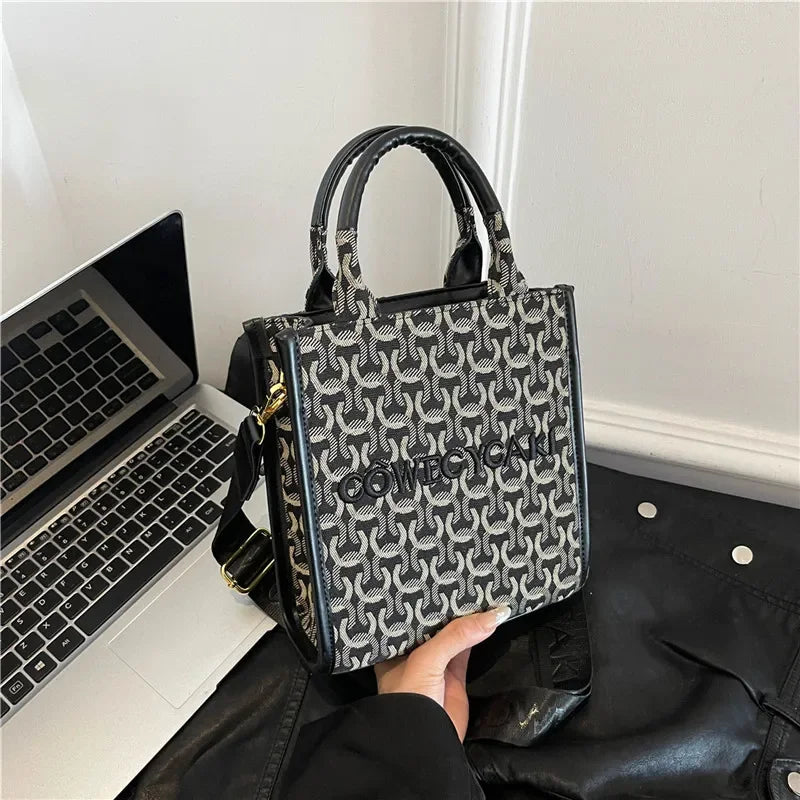 2025 Designer Sheet Music Bag for Women - Colorblock Crossbody Purse, Chic Shoulder & Handheld Tote with Adjustable Strap