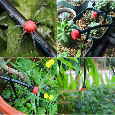 Micro Drip Irrigation System Portable 20M Automatic Watering with Adjustable Drippers Misting Watering Kits Garden Hose