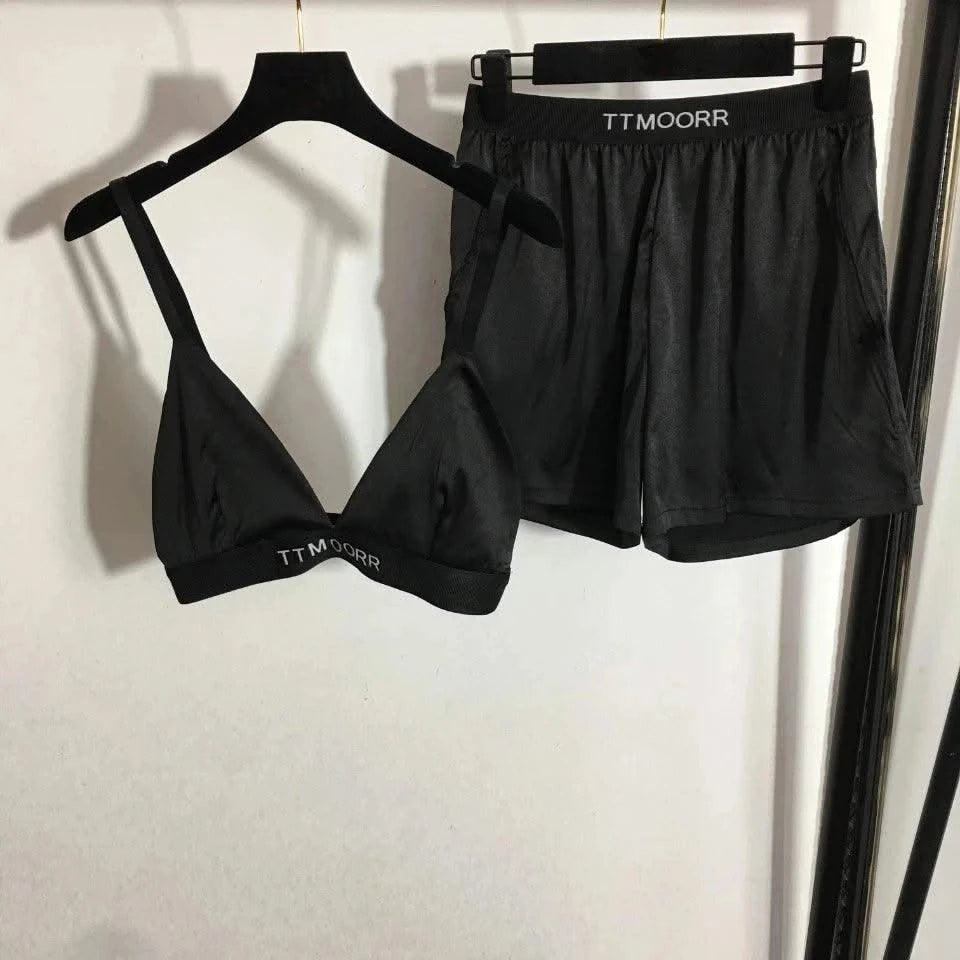 2025 Letter Stretch Band Casual Bikini Set Beach Bra Panties Set Comfort Sports Bikini Beach Vacation Swimwear - Elanique